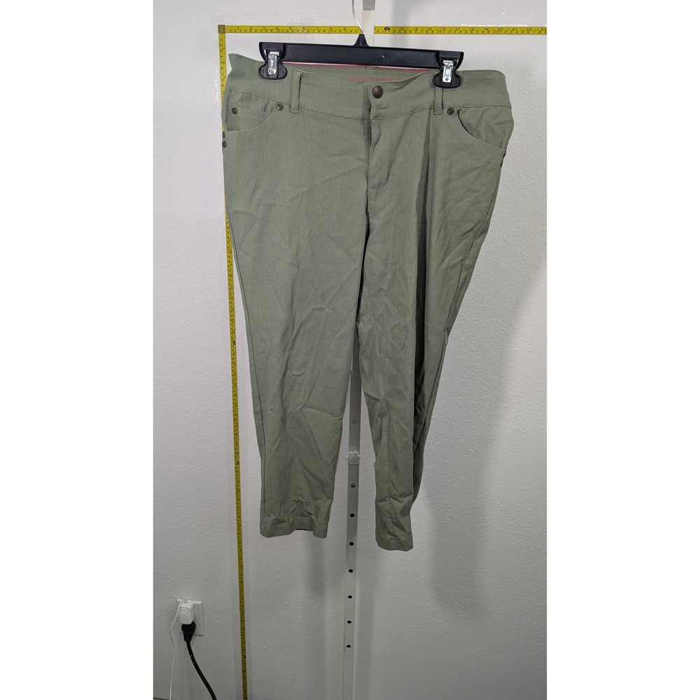 Sabrina Lauren Olive Green Cropped Pants Womens 16 Stretch Casual Trousers